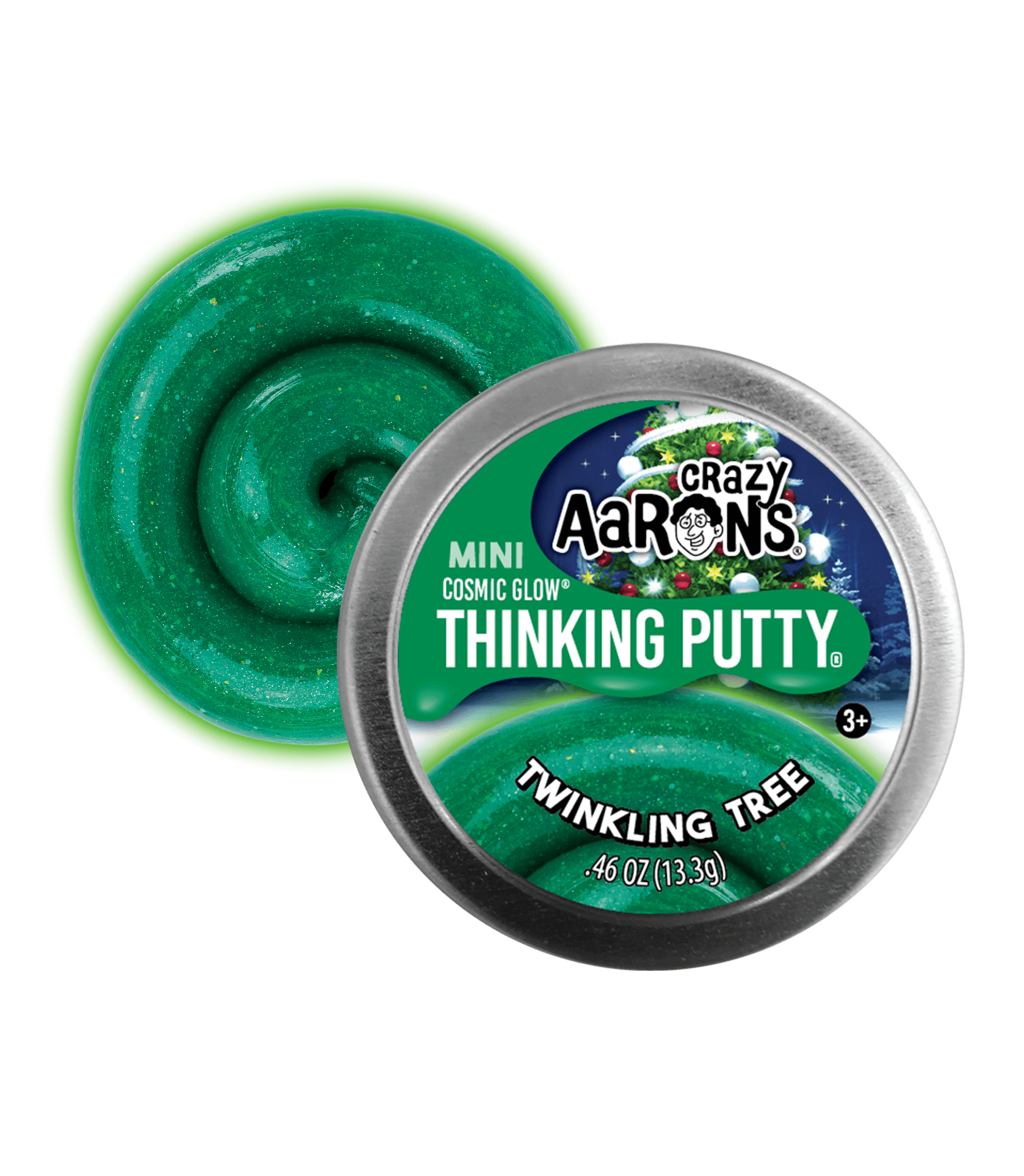 Crazy Aaron's-Crazy Aaron's 2" Mini Tin Holiday - Twinkling Tree-TT003-Legacy Toys
